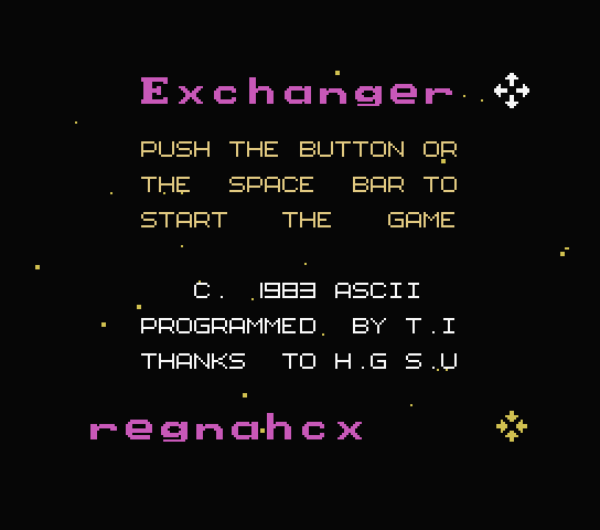 Exchanger title screen for MSX